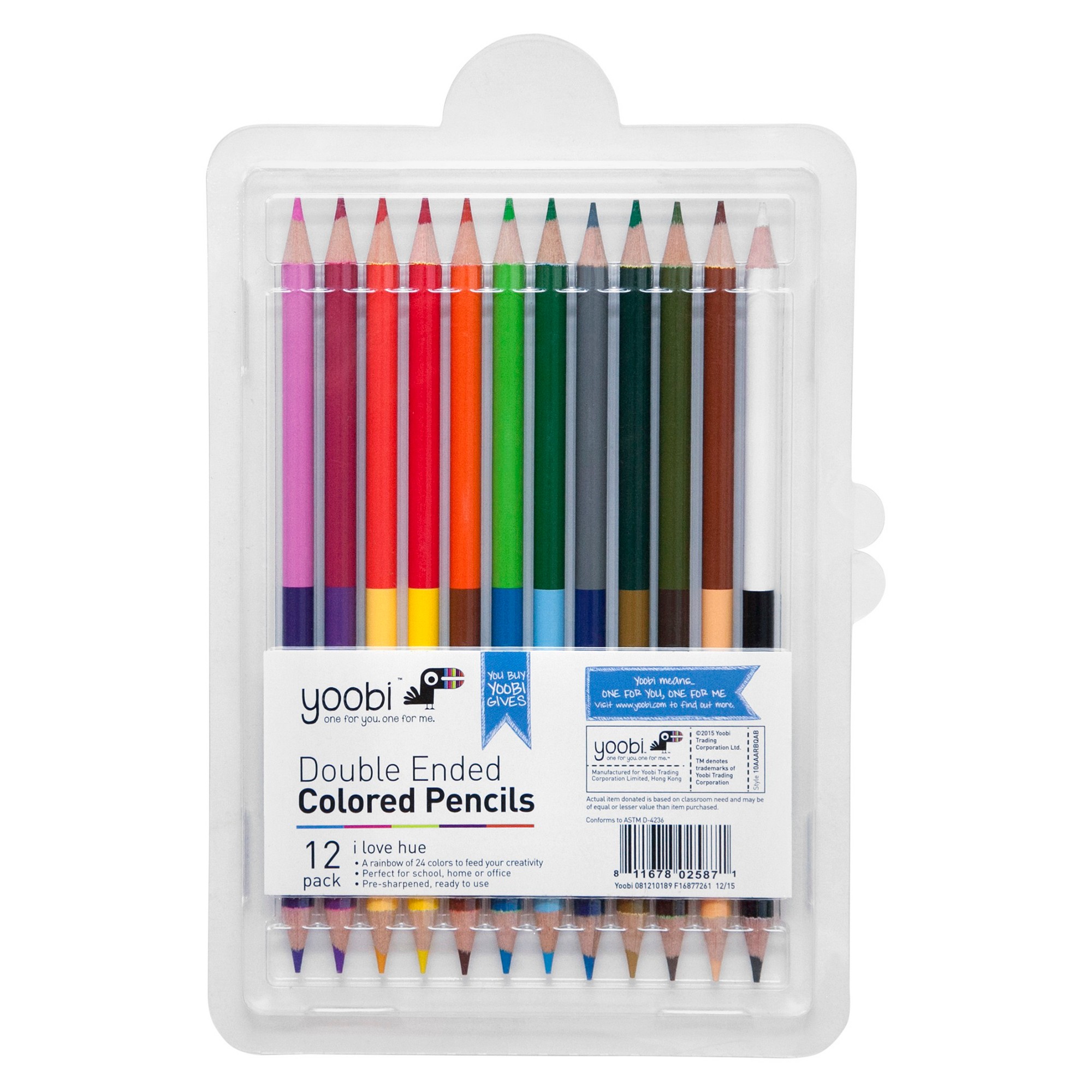 Yoobi Double Ended Colored Pencils - 12 Ct thumbnail