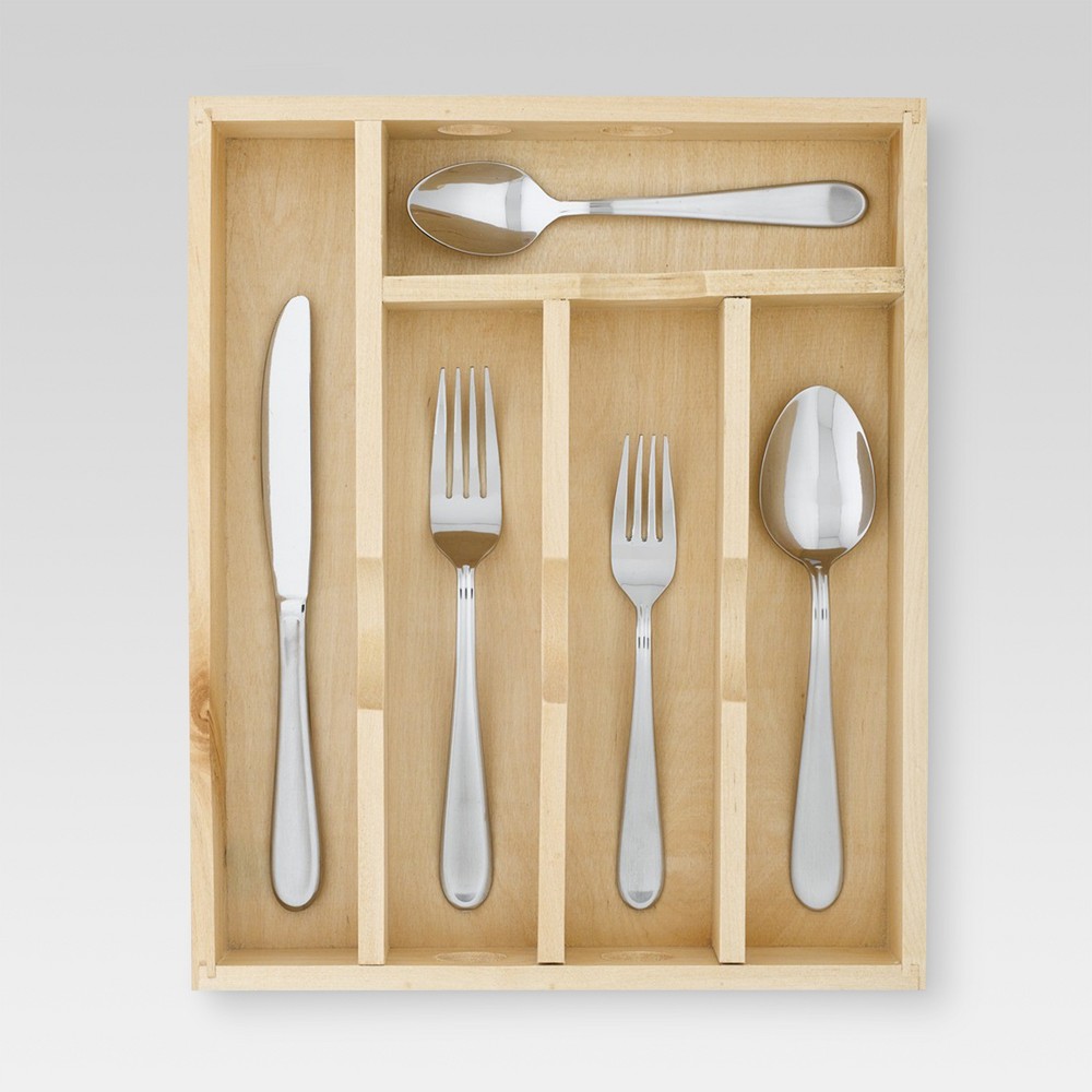 Threshold Almiqua 45pc Stainless Steel Silverware Set with Caddy