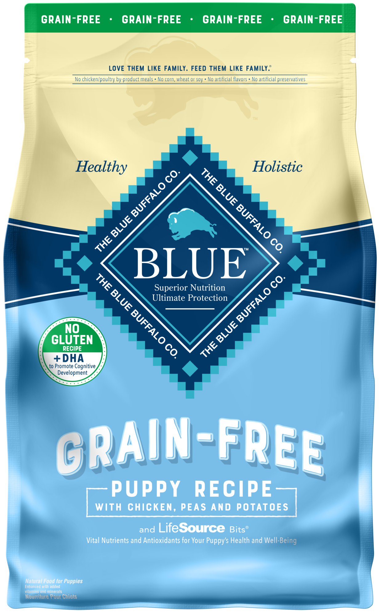 Blue Buffalo Life Protection Formula Grain Free Natural Puppy Dry Dog Food, Chicken Recipe, 5-lb