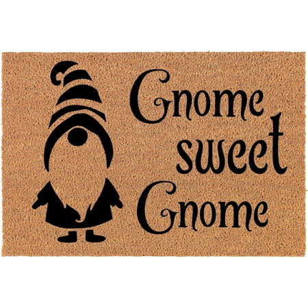 Welcome Doormat Natural Coir Door Mat Gnome Sweet Gnome Home Funny (24  X 16 )