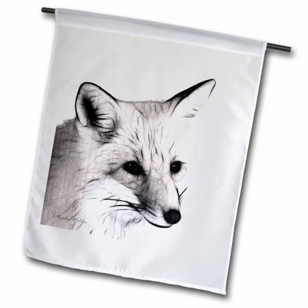 Fox B-w 12 X 18 Inch Garden Flag Fl-9253-1
