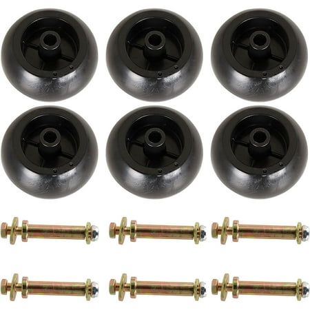 ALL-CARB 6Pcs Mower Deck Wheels Replacement for Exmark Mower 103-3168 103-7263 109-2098 1-603299 with Hardware Kit