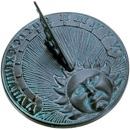 2518 Daybreak Sundial  Cast Iron with Verdigris Finish  10.5-Inch Diameter