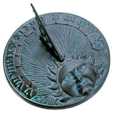 2518 Daybreak Sundial  Cast Iron with Verdigris Finish  10.5-Inch Diameter