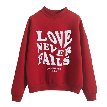 GWAABD Sweatshirt for Womens Jackets Lightweight Trendy Autumn Winter O Neck Solid Color Prints Long Sleeve Pullover Sweatshirt
