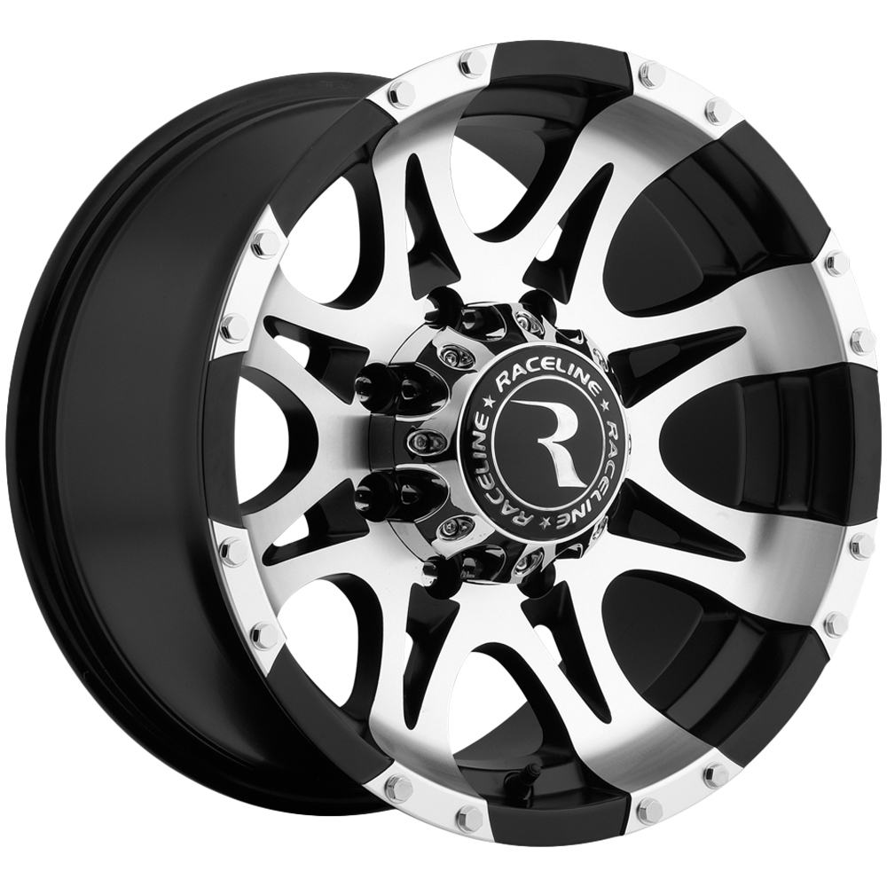 Raceline 982-RAPTOR 17  Cast Aluminum Wheel  RAPTOR MIRROR/BLACK 17X9 8X170 -12mm