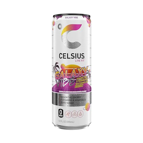 CELSIUS Sparkling Galaxy Vibe  Functional Essential Energy Drink 12 Fl Oz Can (Pack of 12) thumbnail