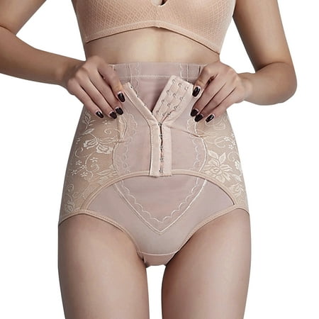 GWAABD Lace Underwear Womens High Waist Lace Lift Corset Waist Button Body Shaping Pants