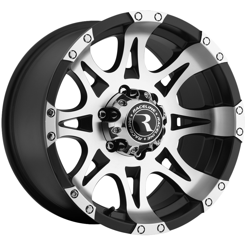 Raceline 982-RAPTOR 17  Cast Aluminum Wheel  RAPTOR MIRROR/BLACK 17X9 6X135 +06mm