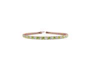 3 1/2 Carat Peridot & Diamond Tennis Bracelet in 14K Rose Gold (8.1 G), 6 Inches, J/K by SuperJeweler