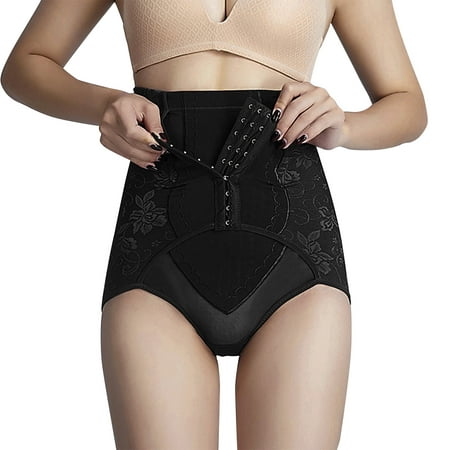 GWAABD Underwear Bra Sets for Women High Waist Lace Lift Corset Waist Button Body Shaping Pants