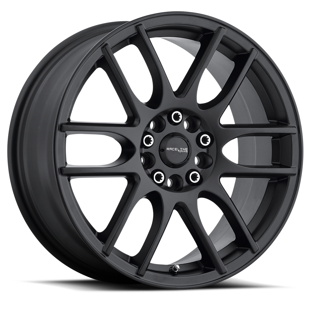 Raceline 141B-Mystique 16  Cast Aluminum Wheel  MYSTIQUE BLACK 16X7 5X108/5X114.3 +40mm