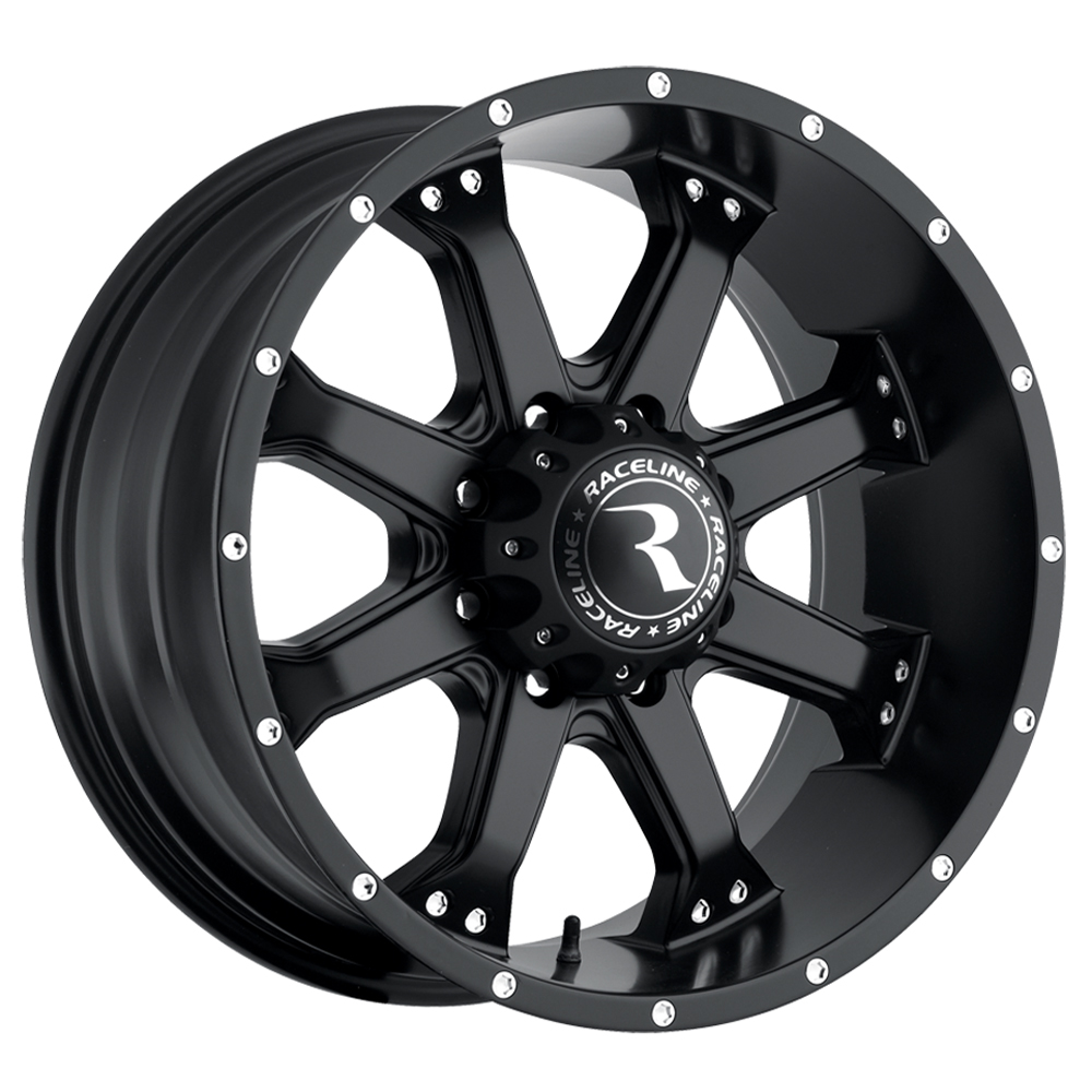Raceline 991B-ASSAULT 18  Cast Aluminum Wheel  ASSAULT BLACK 18X9 8X170 0mm (5 B/S) Fits Select: 1999-2022 FORD F250 SUPER DUTY  2009-2022 FORD F350 S