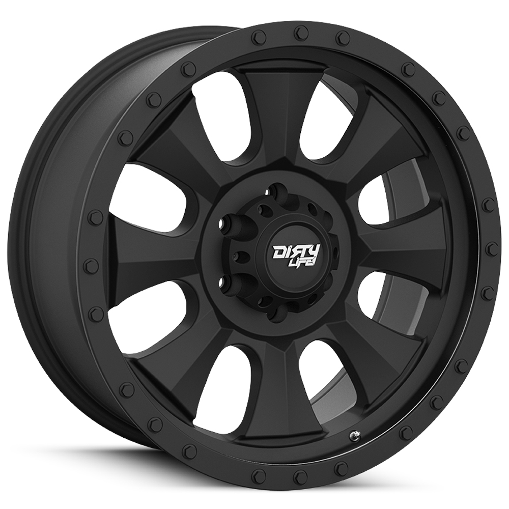 Dirty Life Ironman-9300 20x9 8x165.1 0et 130.8cb Matte Black W/simulated Ring