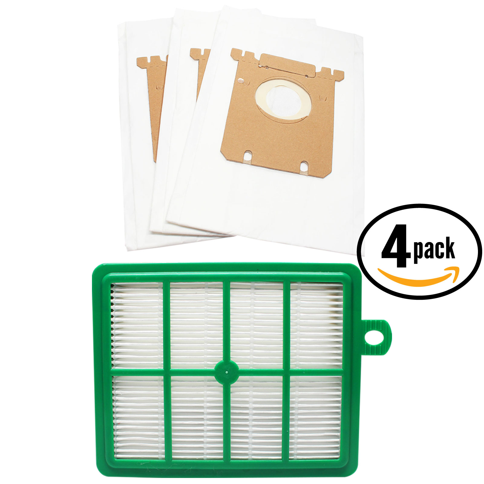 12 Replacement Eureka 6990 Series Vacuum Bags & 4 Filter - Compatible Eureka Style OX Vacuum Bag & HF-12, HF-1 Filter