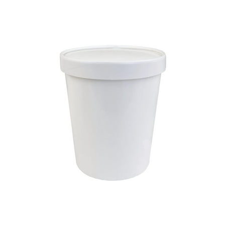 [250 Count] 32 Oz Paper Freezer Containers and Lids - with Non-vented Lids to Prevent Freezer Burn - Premium Glossy Heavy Duty Quart Ice Cream Contain
