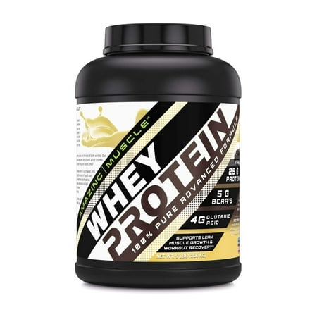 Amazing Muscle 100% Whey Protein Powder *Advanced Formula with Whey Protein Isolate as a Primary Ingredient Along with Ultra Filtered Whey Protein Con