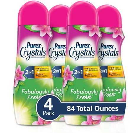 Purex Crystals in-Wash Fragrance and Scent Booster  Fabulously Fresh  21 Ounce  Pack of 4  84 Total Ounces