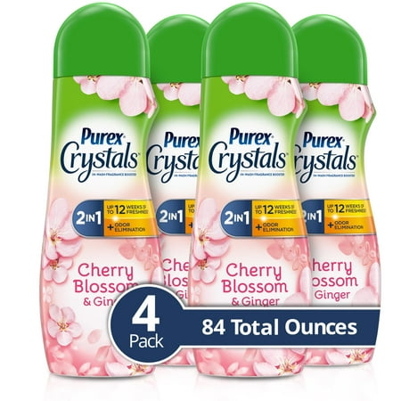 Purex Crystals in-Wash Fragrance and Scent Booster  Cherry Blossom & Ginger  21 Ounce (Pack of 4)