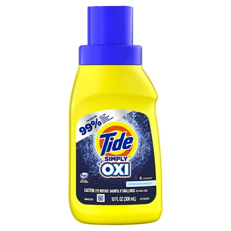 Tide Simply + Oxi Liquid Laundry Detergent  Refreshing Breeze  6 Loads  10 Fl Oz  Pack of 12