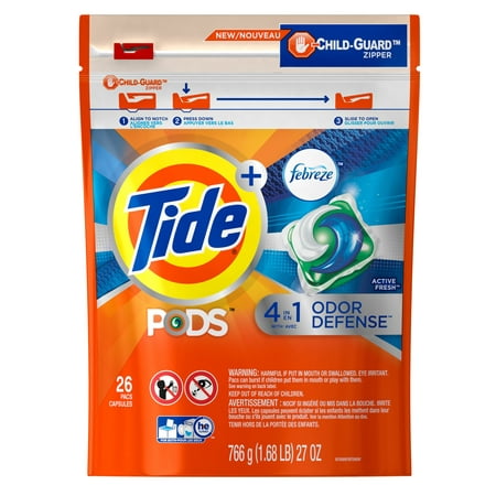 Tide Pods Plus Febreze  Sport Odor Defense Liquid Laundry Detergent Pacs  Active Fresh Scent  26 Count