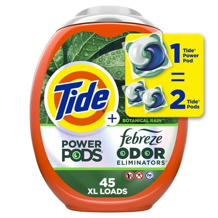 Tide Power Pods Laundry Detergent Pacs with Febreze  45Count  Botanical Rain Scent  Febreze Freshness with Odor Eliminators