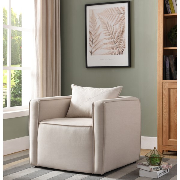 Furniture of America Dack Contemporary Fabric Upholstered Accent Chair by Yellow