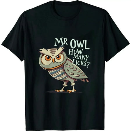 COMIO Men S Mr Owl How Many Licks Shirt - Vintage Tootsie Pop Graphic T-Shirt
