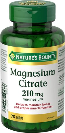 Nature's Bounty Magnesium Citrate, 200 Mg, Helps in the Development of Bones & Teeth, Heart Muscle Function, Maintains Electrolyte Balance, Supports M