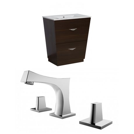American Imaginations 21-in. W Floor Mount Wenge Vanity Set for 3H8-in. Drilling Ai-8994 Wenge 0