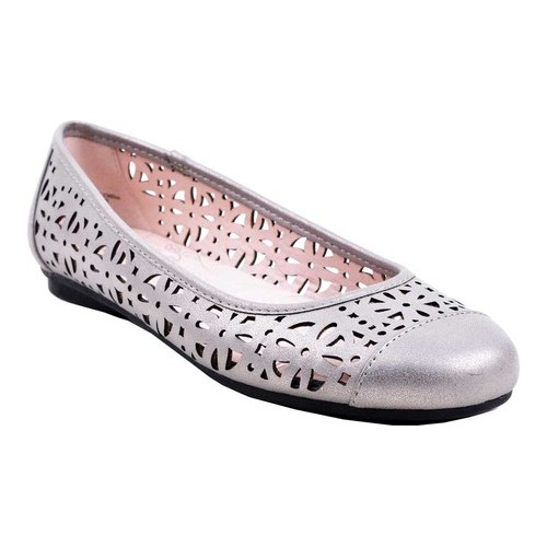 Women's Mootsies Tootsies Brett Ballet Flat, Size: 10 M, Pewter Distressed Metallic Faux Leather
