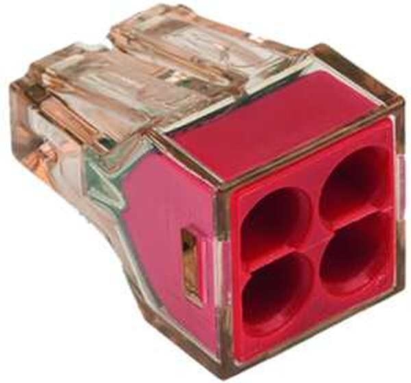 WAGO, 773 Wire Splice Connector, Red, Insulated, Tin 12 AWG