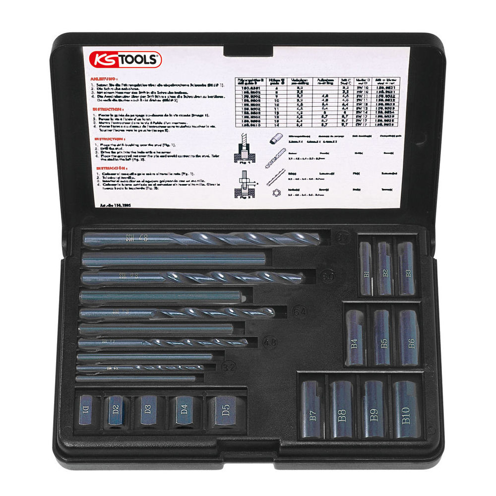 KS Tools 150.1305 Stud Extractor Set, 25 Pcs