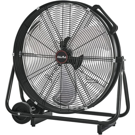 ONKER 24  Industrial Fan High-Velocity 6990 CFM Flow Floor Fan Rolling Drum Shop Fan Garage Adjustable Speed Wheel