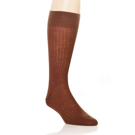 Men S Pantherella 5796 Laburnum Merino Wool 5x3 Rib Dress Sock (Conker S)