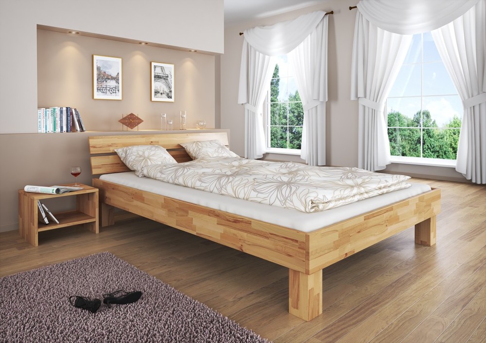 Einzelbett Jugendbett 120x200 Futonbett Buchebett Massiv Rollrost Kaltschaum-Matratze 60.80-12 MT
