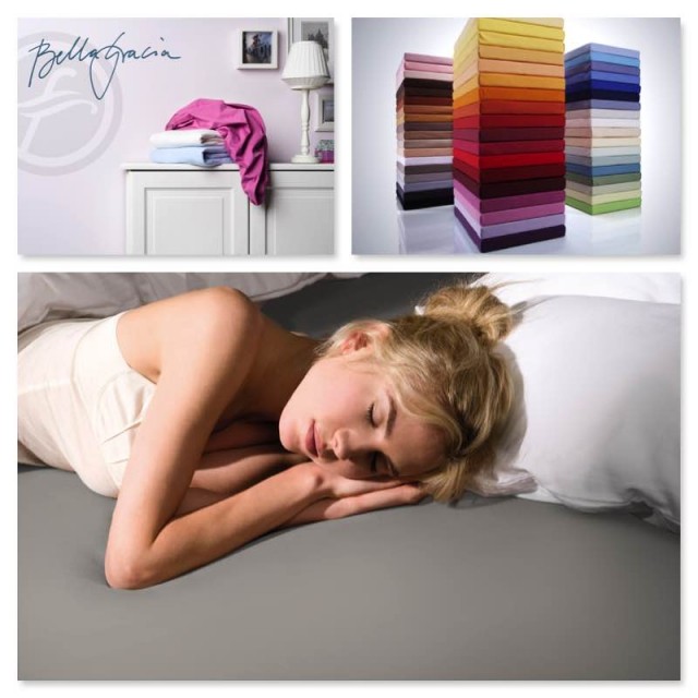 Formesse Jersey Spannbettlaken Bella Gracia L 180x200cm L 0701 Grau