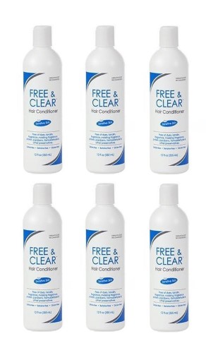 6 Pack - Free & Clear Hair Conditioner for Sensitive Skin, 12 Fl Oz Each