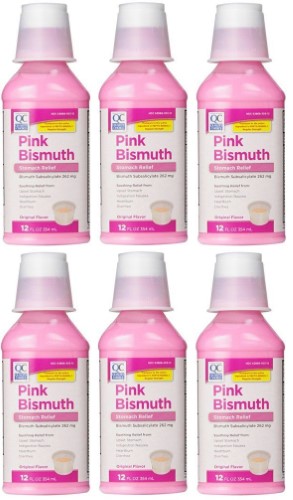 6 Pack - Quality Choice Regular Strength Pink Bismuth Liquid 12 Fl Oz Each