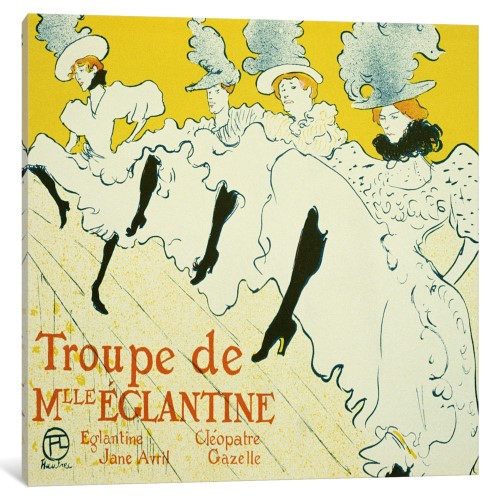 ICanvas La Troupe De Mlle. Eglantine Gallery Wrapped Canvas Art Print by Henri De Toulouse-Lautrec