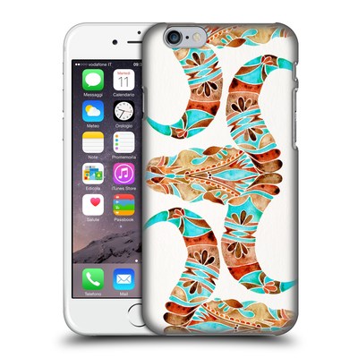 OFFICIAL CAT COQUILLETTE WATERCOLOUR ILLUSTRATIONS 2 Blue Brown Water Buffalo Skull Hard Back Case for Apple iPhone 6 / 6s
