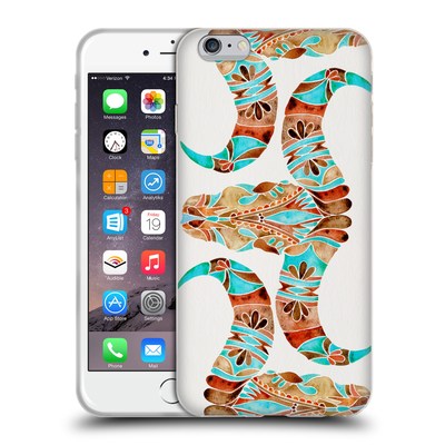 CAT COQUILLETTE WATERCOLOUR ILLUSTRATIONS 2 Blue Brown Water Buffalo Skull Soft Gel Case for Apple iPhone 6 Plus / 6s Plus