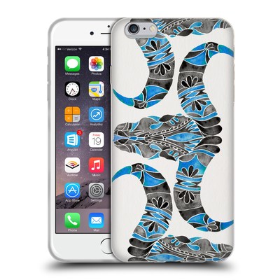 CAT COQUILLETTE WATERCOLOUR ILLUSTRATIONS 2 Black Blue Water Buffalo Skull Soft Gel Case for Apple iPhone 6 Plus / 6s Plus