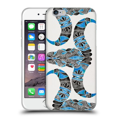 OFFICIAL CAT COQUILLETTE WATERCOLOUR ILLUSTRATIONS 2 Black Blue Water Buffalo Skull Soft Gel Case for Apple iPhone 6 / 6s