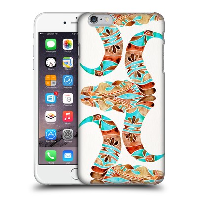 CAT COQUILLETTE WATERCOLOUR ILLUSTRATIONS 2 Blue Brown Water Buffalo Skull Hard Back Case for Apple iPhone 6 Plus / 6s Plus