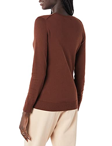 Amazon Essentials Women's Classic-Fit Lightweight Long-Sleeve V-Neck Sweater (Available in Plus Size), Brown, X-Small thumbnail