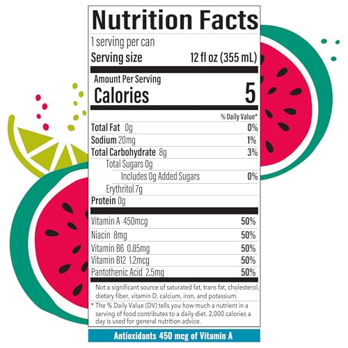 BUBBL’R Watermelon Lime Smash’r, Antioxidant Sparkling Water with Natural Caffeine, 0g Sugar, Gluten Free, All Natural Flavors, 12 Fl Oz Cans, 12 thumbnail