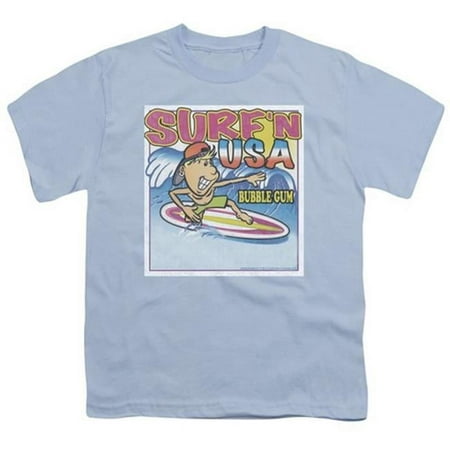 Trevco Dubble Bubble-Surfn Usa Gum - Short Sleeve Youth 18-1 Tee - Light Blue- Large