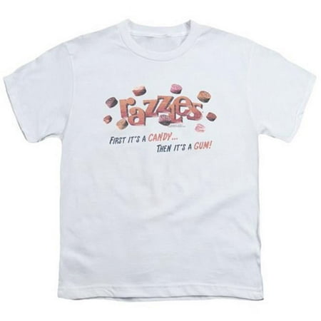 Trevco Dubble Bubble-a Gum and a Candy - Short Sleeve Youth 18-1 Tee - White & Extra Large