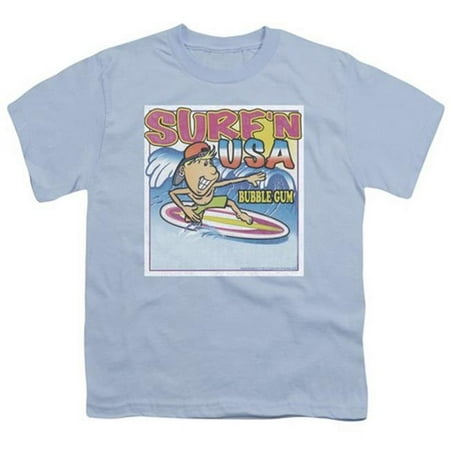 Trevco Dubble Bubble-Surfn Usa Gum - Short Sleeve Youth 18-1 Tee - Light Blue- Medium